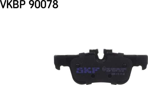 SKF VKBP 90078 - Тормозные колодки, дисковые, комплект autosila-amz.com