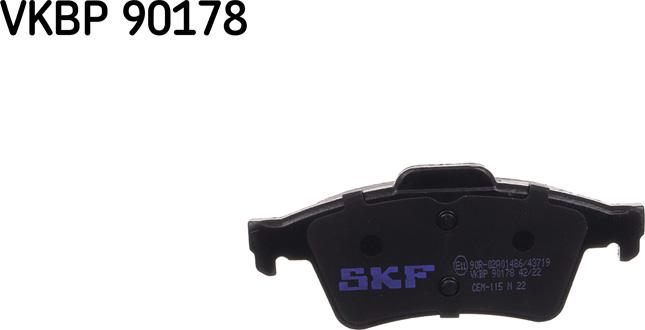 SKF VKBP 90178 - Тормозные колодки, дисковые, комплект autosila-amz.com