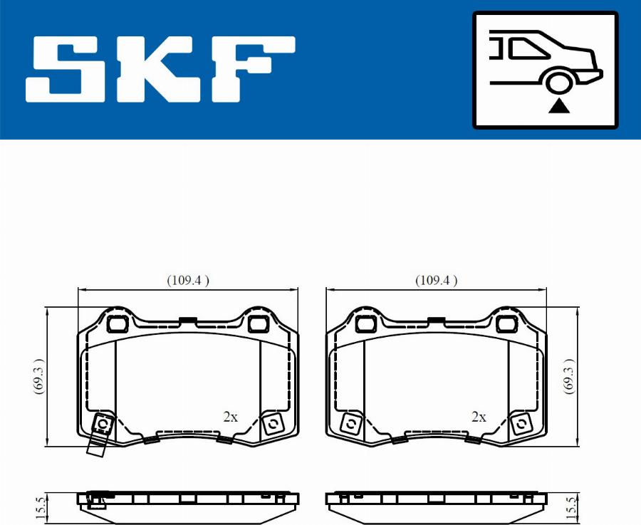 SKF VKBP 90849 A - Тормозные колодки, дисковые, комплект autosila-amz.com