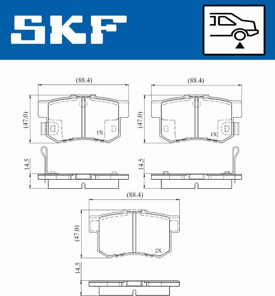 SKF VKBP 90867 A - Тормозные колодки, дисковые, комплект autosila-amz.com