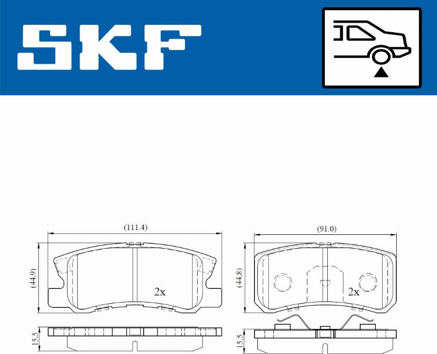 SKF VKBP 90222 - Тормозные колодки, дисковые, комплект autosila-amz.com