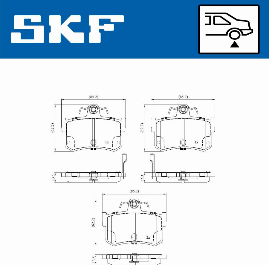 SKF VKBP 91126 A - Тормозные колодки, дисковые, комплект autosila-amz.com