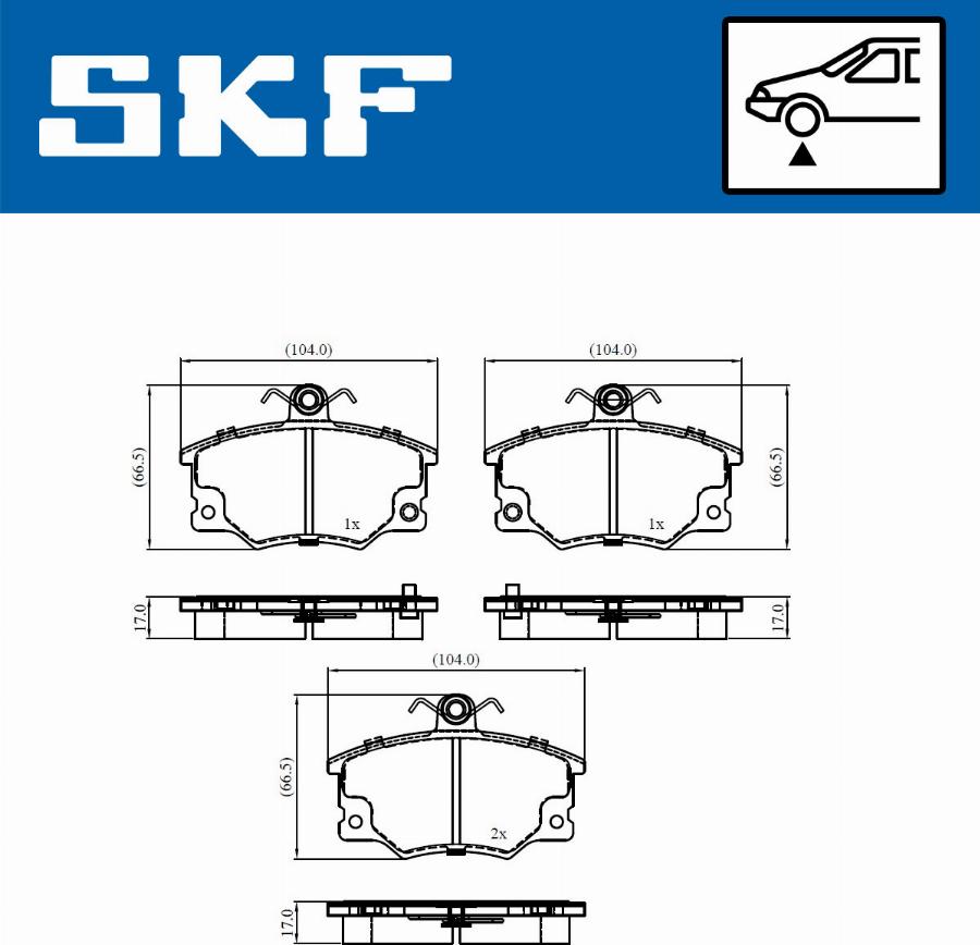 SKF VKBP 80911 A - Тормозные колодки, дисковые, комплект autosila-amz.com