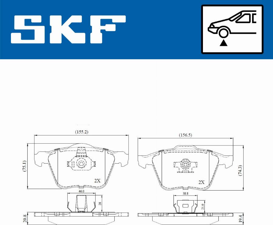 SKF VKBP 80455 - Тормозные колодки, дисковые, комплект autosila-amz.com