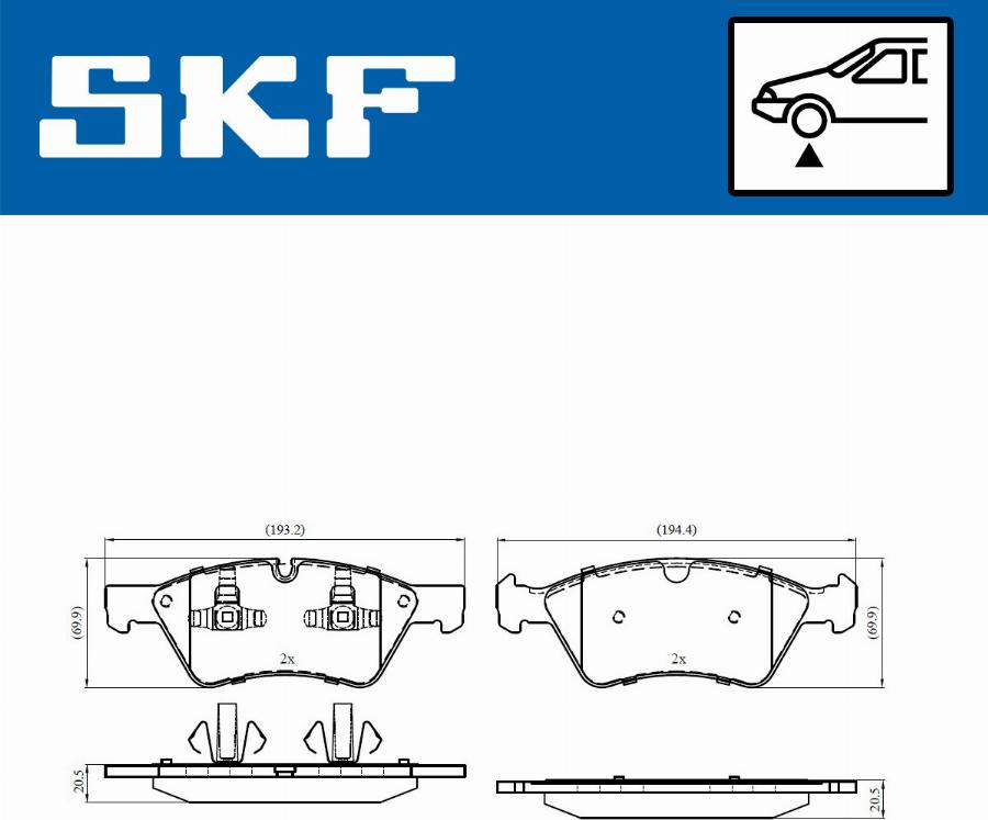 SKF VKBP 80402 - Тормозные колодки, дисковые, комплект autosila-amz.com