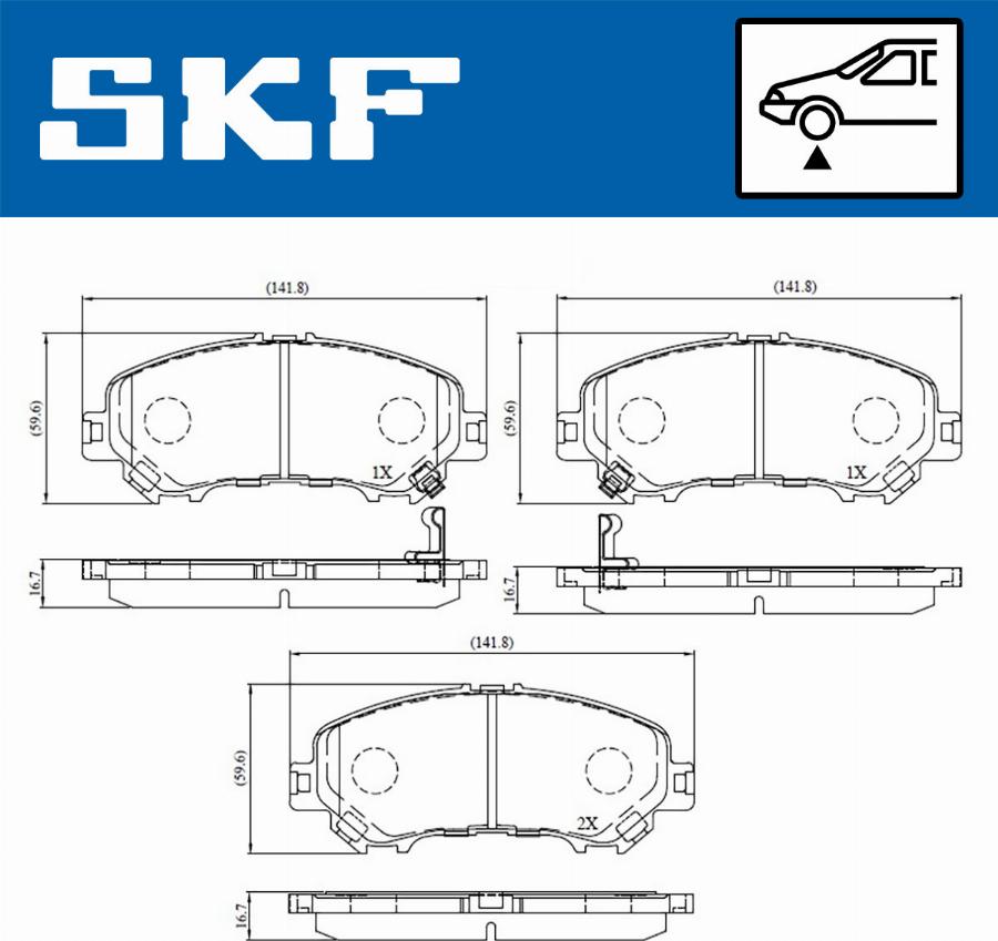 SKF VKBP 80557 A - Тормозные колодки, дисковые, комплект autosila-amz.com