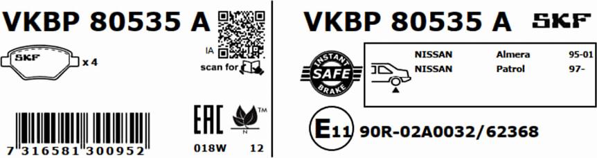 SKF VKBP 80535 A - Автозапчасть autosila-amz.com