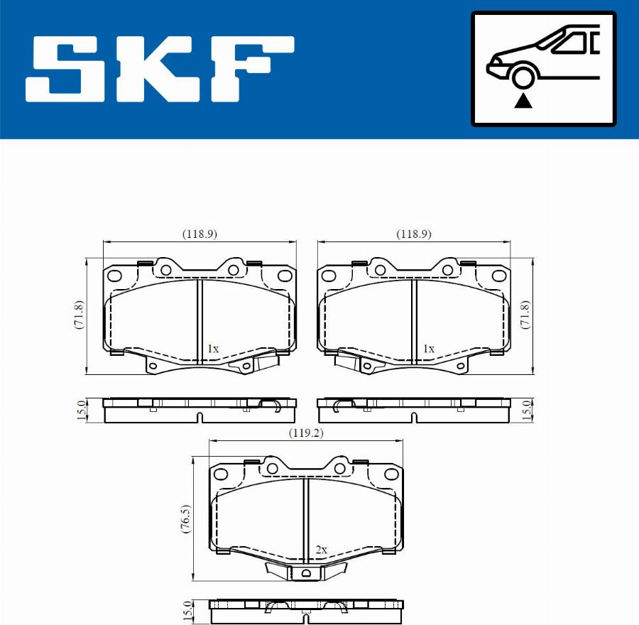 SKF VKBP 80537 A - Тормозные колодки, дисковые, комплект autosila-amz.com