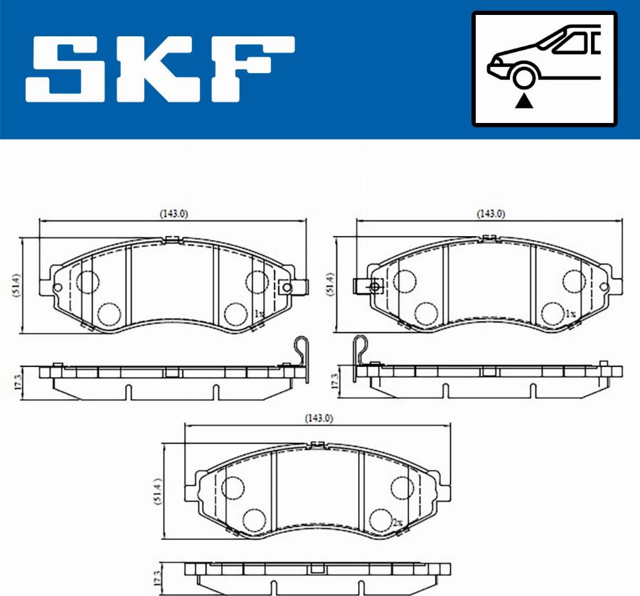 SKF VKBP 80570 A - Тормозные колодки, дисковые, комплект autosila-amz.com