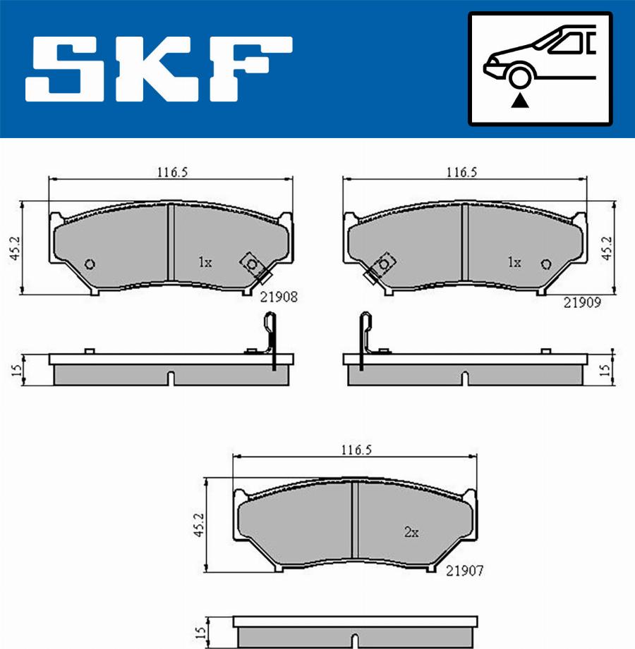 SKF VKBP 80572 A - Тормозные колодки, дисковые, комплект autosila-amz.com