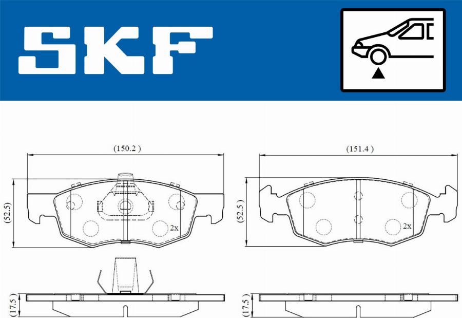 SKF VKBP 80618 - Тормозные колодки, дисковые, комплект autosila-amz.com
