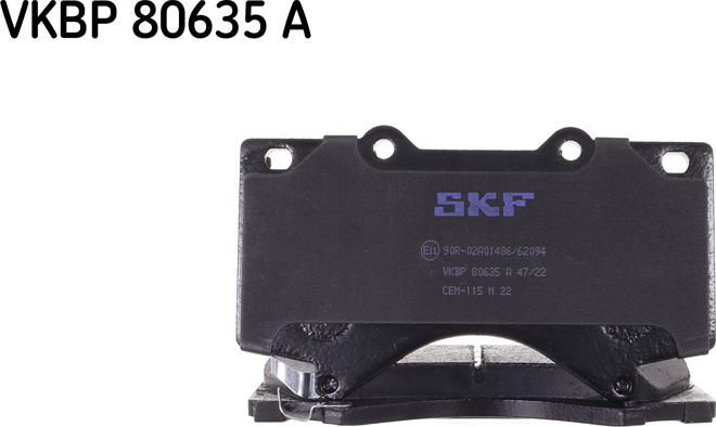 SKF VKBP 80635 A - Тормозные колодки, дисковые, комплект autosila-amz.com