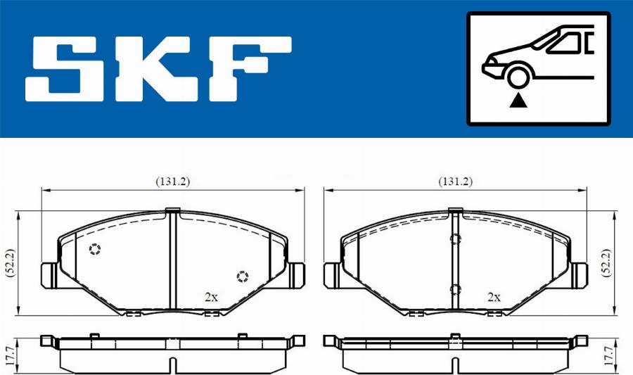 SKF VKBP 80628 - Тормозные колодки, дисковые, комплект autosila-amz.com