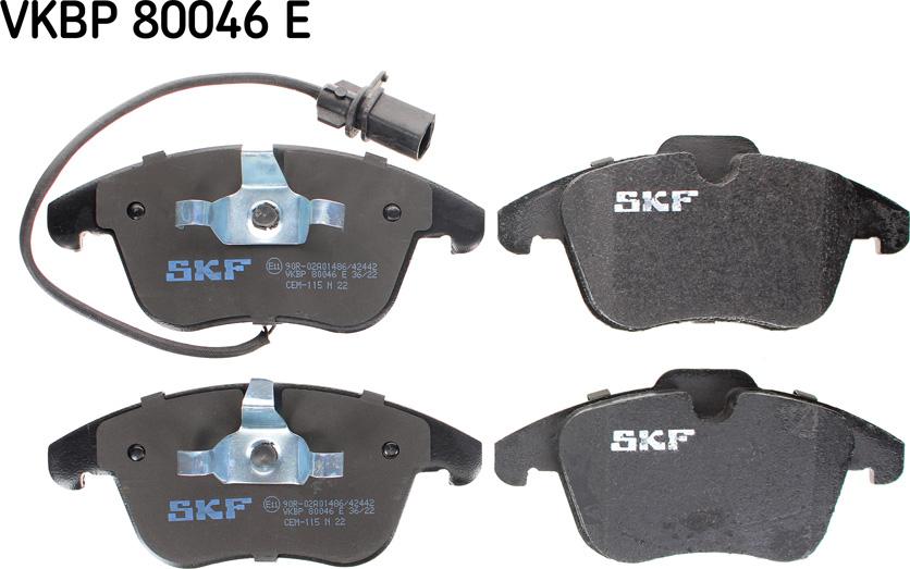 SKF VKBP 80046 E - Тормозные колодки, дисковые, комплект autosila-amz.com