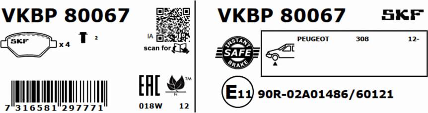 SKF VKBP 80067 - Автозапчасть autosila-amz.com