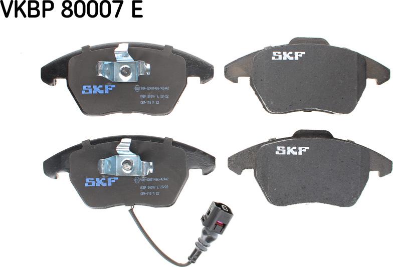 SKF VKBP 80007 E - Тормозные колодки, дисковые, комплект autosila-amz.com