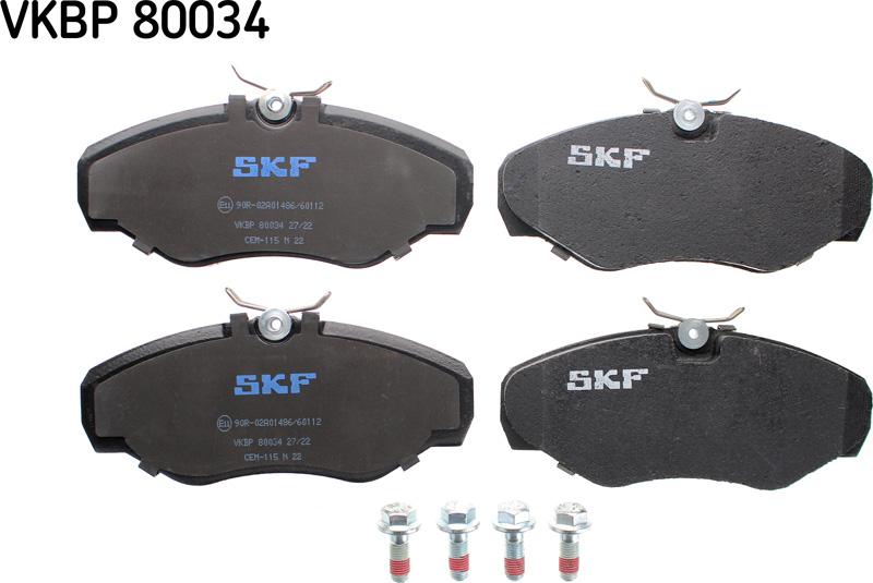 SKF VKBP 80034 - Тормозные колодки, дисковые, комплект autosila-amz.com