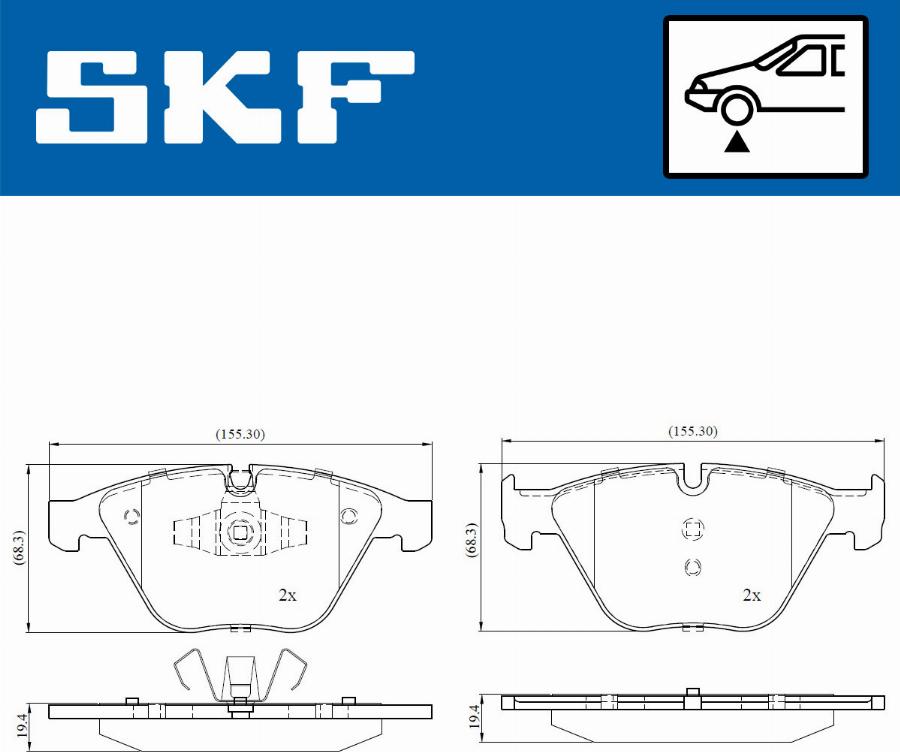 SKF VKBP 80159 - Тормозные колодки, дисковые, комплект autosila-amz.com