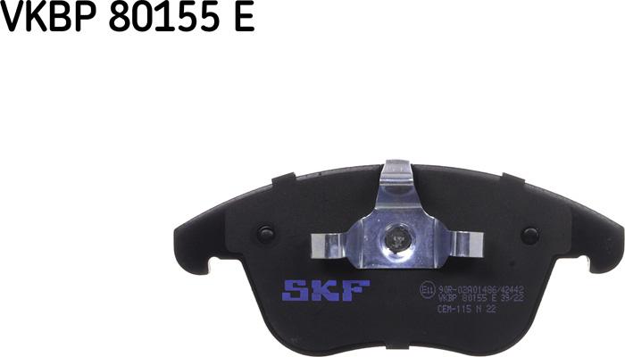 SKF VKBP 80155 E - Тормозные колодки, дисковые, комплект autosila-amz.com