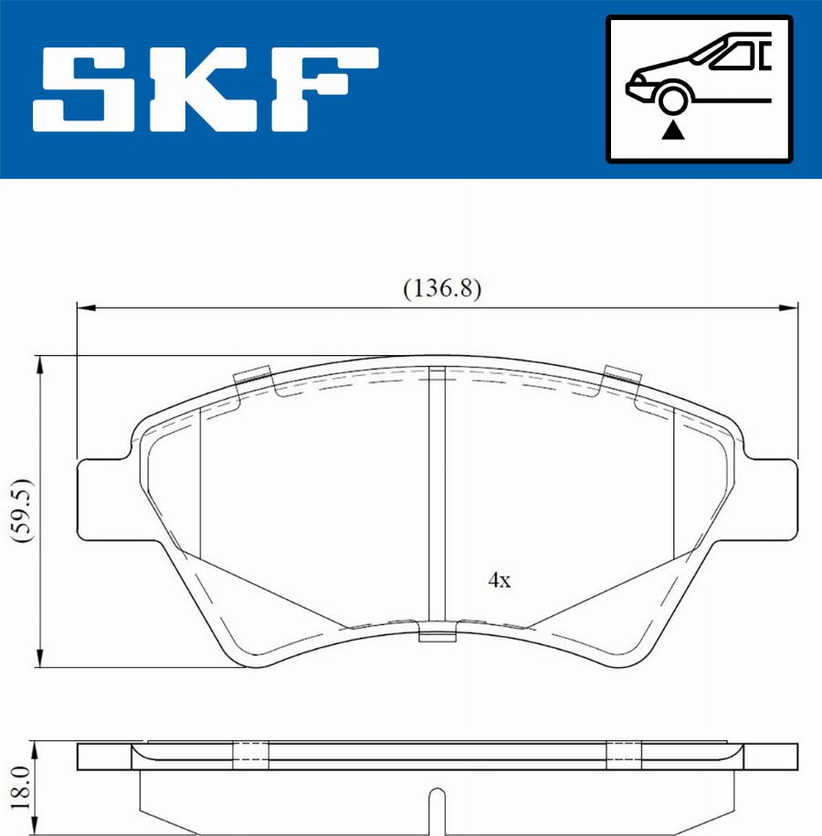 SKF VKBP 80163 - Комплект тормозных колодок, дисковый тормоз autosila-amz.com