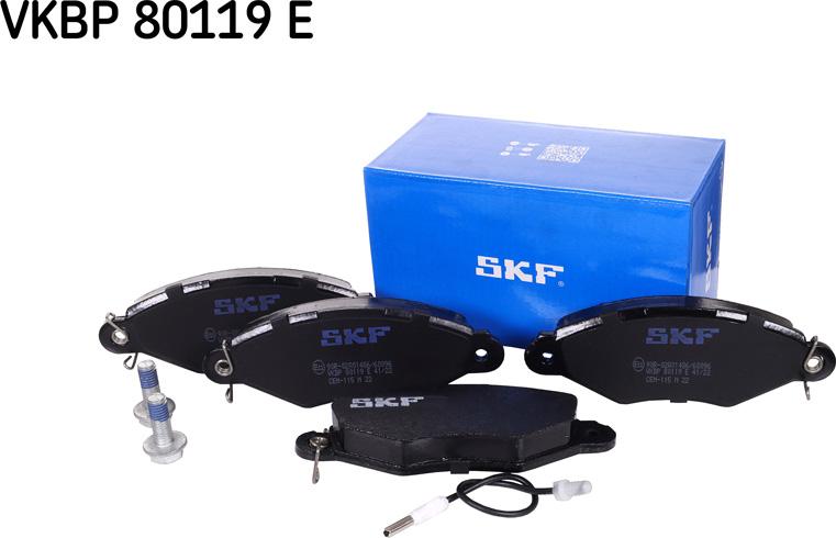 SKF VKBP 80119 E - Тормозные колодки, дисковые, комплект autosila-amz.com