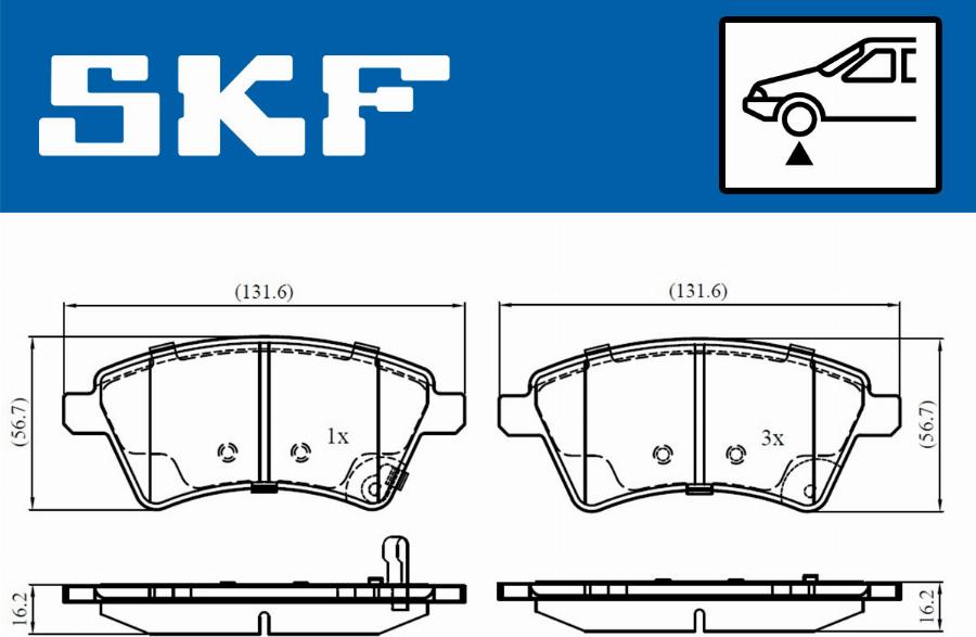 SKF VKBP 80185 A - Тормозные колодки, дисковые, комплект autosila-amz.com