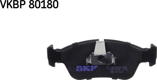 SKF VKBP 80180 - Тормозные колодки, дисковые, комплект autosila-amz.com