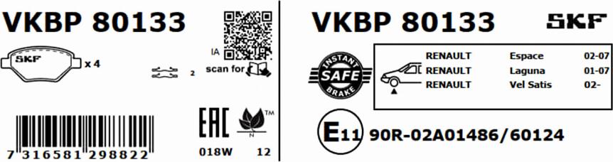 SKF VKBP 80133 - Автозапчасть autosila-amz.com