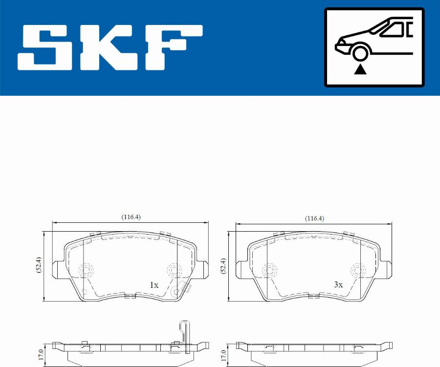 SKF VKBP 80128 A - Тормозные колодки, дисковые, комплект autosila-amz.com