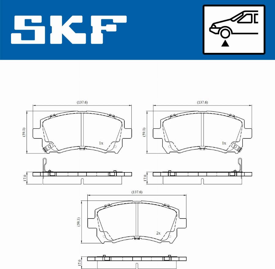 SKF VKBP 80892 A - Тормозные колодки, дисковые, комплект autosila-amz.com