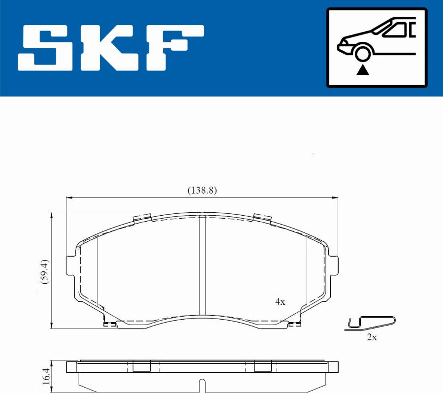 SKF VKBP 80822 A - Тормозные колодки, дисковые, комплект autosila-amz.com