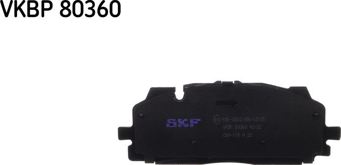 SKF VKBP 80360 - Тормозные колодки, дисковые, комплект autosila-amz.com