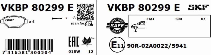 SKF VKBP 80299 E - Автозапчасть autosila-amz.com