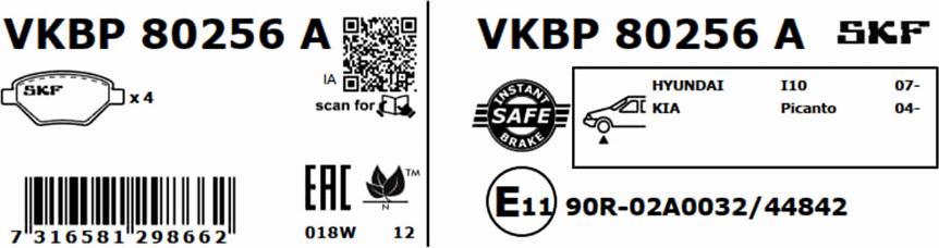 SKF VKBP 80256 A - Автозапчасть autosila-amz.com