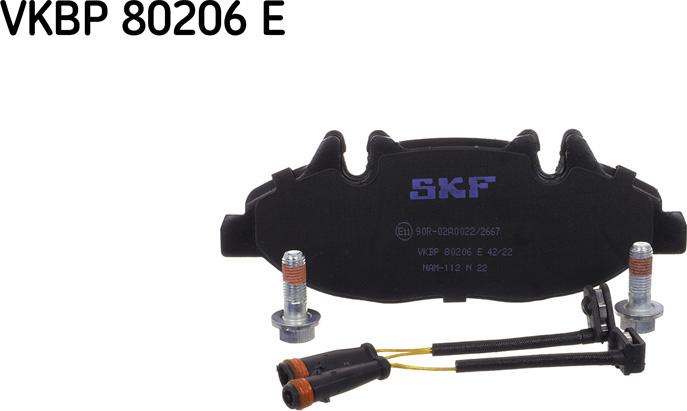 SKF VKBP 80206 E - Тормозные колодки, дисковые, комплект autosila-amz.com