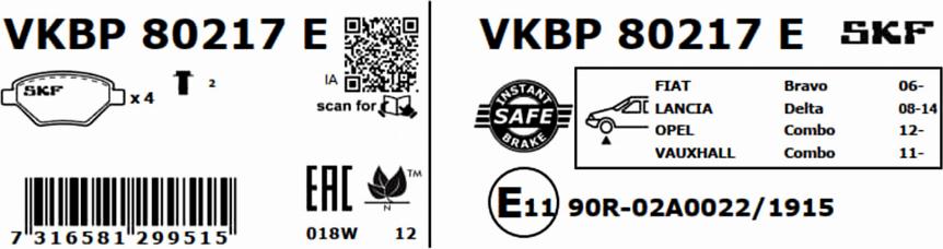 SKF VKBP 80217 E - Автозапчасть autosila-amz.com
