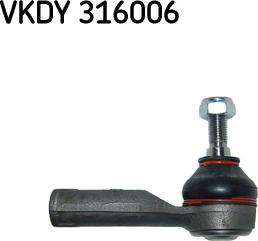 SKF VKDY 316006 - Наконечник рулевой тяги, шарнир autosila-amz.com