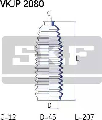 SKF VKJP 2080 - Комплект пыльника, рулевое управление autosila-amz.com