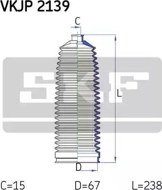 SKF VKJP 2139 - Комплект пыльника, рулевое управление autosila-amz.com