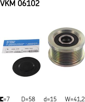 SKF VKM 06102 - Шкив генератора, муфта autosila-amz.com