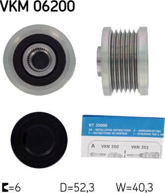 SKF VKM 06200 - Шкив генератора, муфта autosila-amz.com