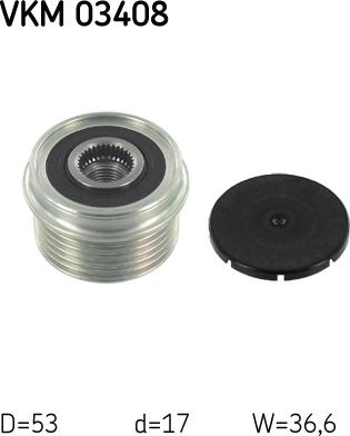 SKF VKM 03408 - Шкив генератора, муфта autosila-amz.com