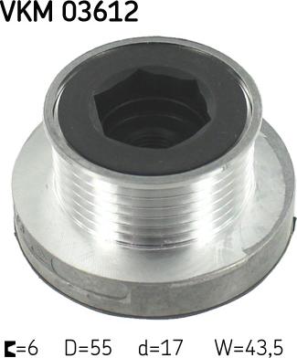 SKF VKM 03612 - Шкив генератора, муфта autosila-amz.com