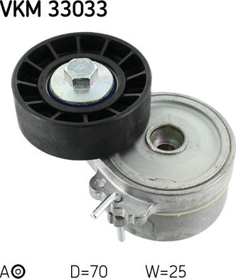 SKF VKM 33033 - Ролик натяжной ремня поликлинового PEUGEOT 206 99-, 206 SW 02-, 306 93-02, 406 98-04, 607 00-, 806 9 autosila-amz.com