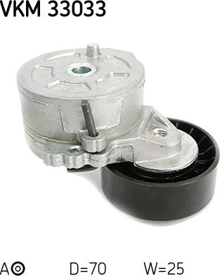 SKF VKM 33033 - Ролик натяжной ремня поликлинового PEUGEOT 206 99-, 206 SW 02-, 306 93-02, 406 98-04, 607 00-, 806 9 autosila-amz.com