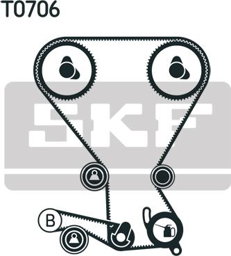 SKF VKMA 95966 - Комплект ГРМ (ремень + ролик) MITSUBISHI LANCER VII, OUTLANDER I 2.0 01.02-12.13 autosila-amz.com