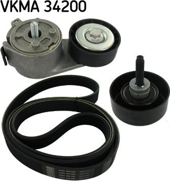SKF VKMA 34200 - Поликлиновый ременный комплект autosila-amz.com