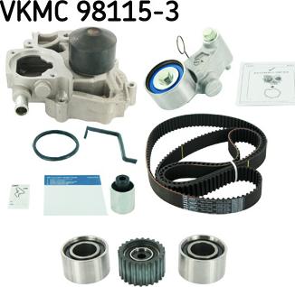 SKF VKMC 98115-3 - Водяной насос + комплект зубчатого ремня ГРМ autosila-amz.com