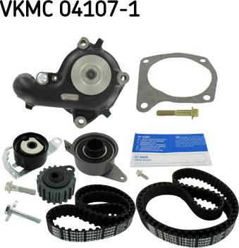SKF VKMC 04107-1 - Водяной насос + комплект зубчатого ремня ГРМ autosila-amz.com
