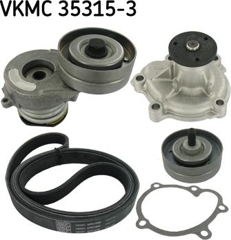 SKF VKMC 35315-3 - Водяной насос + комплект ручейковых ремней autosila-amz.com